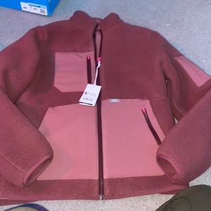 Brand new figs pink fluffy jacket